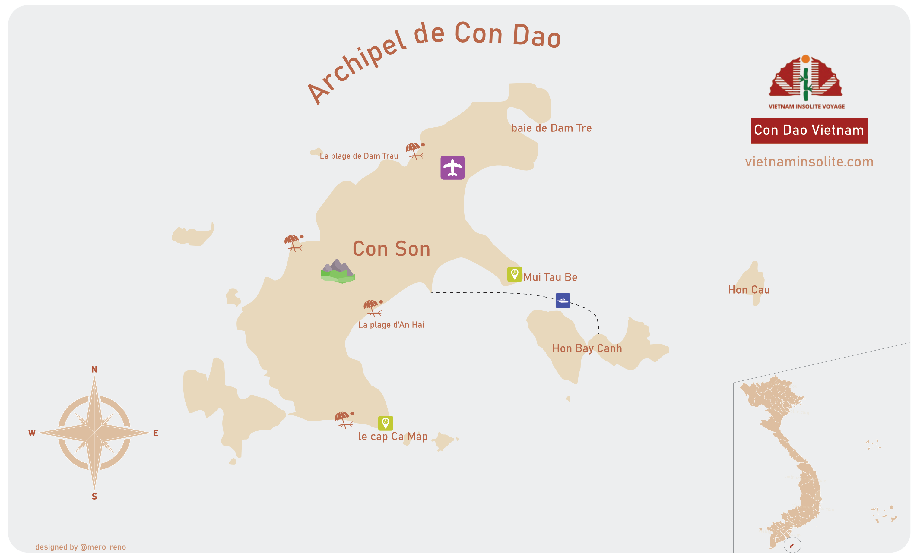 la carte de Con Dao